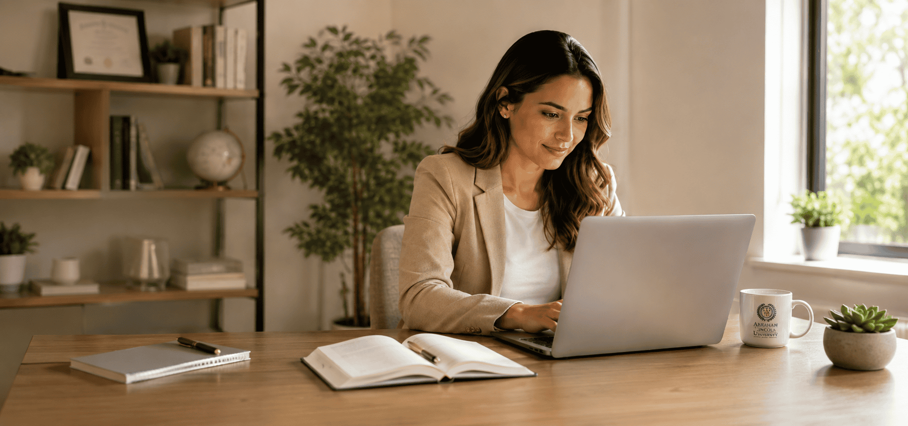 ALU online JD program student studying
